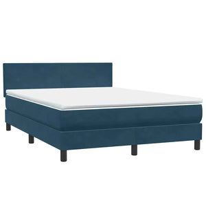 Boxspringbett mit LED Dunkelblau 140x220 cm