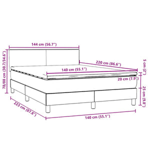 Boxspringbett Rosa Samt LED 140x220 cm