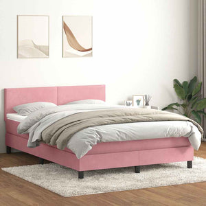 Boxspringbett Rosa Samt LED 140x220 cm