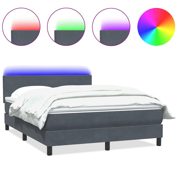 Boxspringbett mit LED Dunkelgrau 160x220 cm