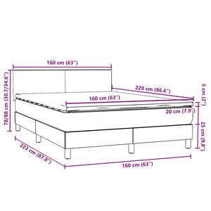 Boxspringbett mit LED Dunkelgrau 160x220 cm
