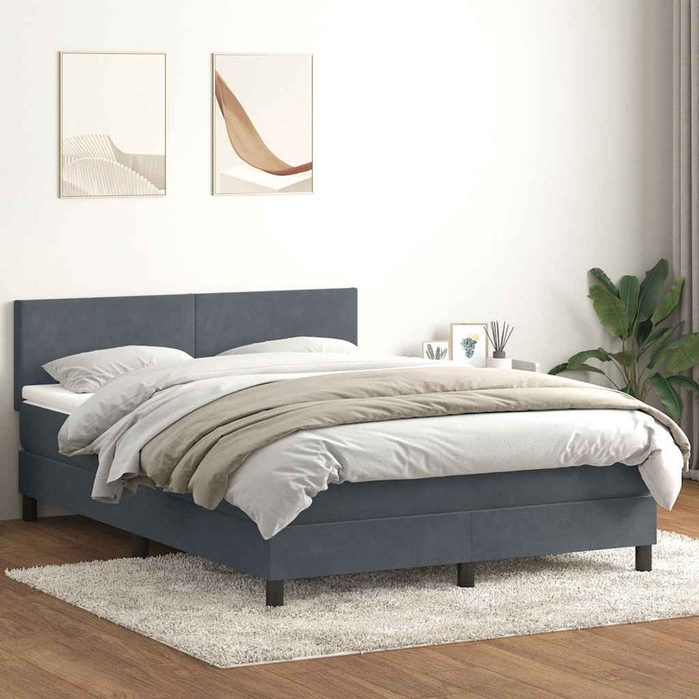 Boxspringbett mit LED Dunkelgrau 160x220 cm