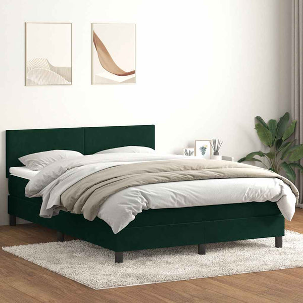 Boxspringbett mit LED Dunkelgrün 160x220 cm