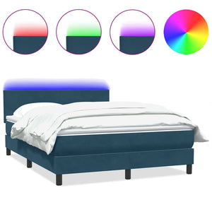 Boxspringbett mit LED Dunkelblau 160x220 cm
