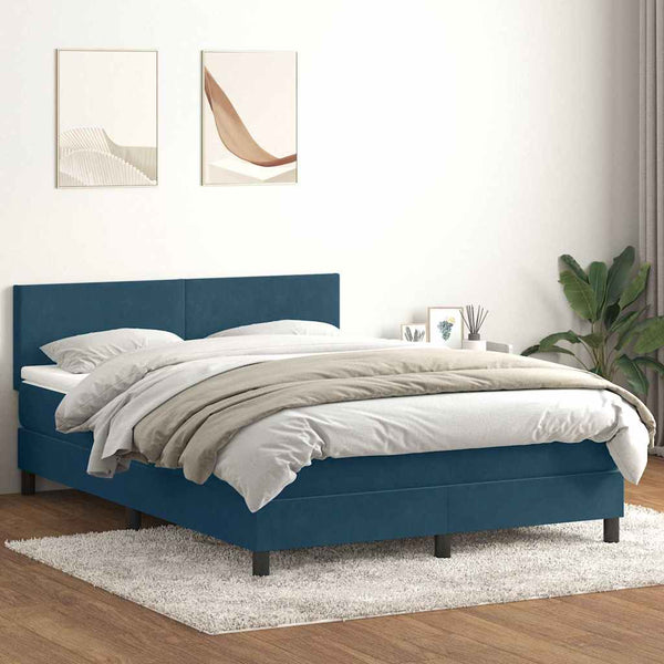 Boxspringbett mit LED Dunkelblau 160x220 cm
