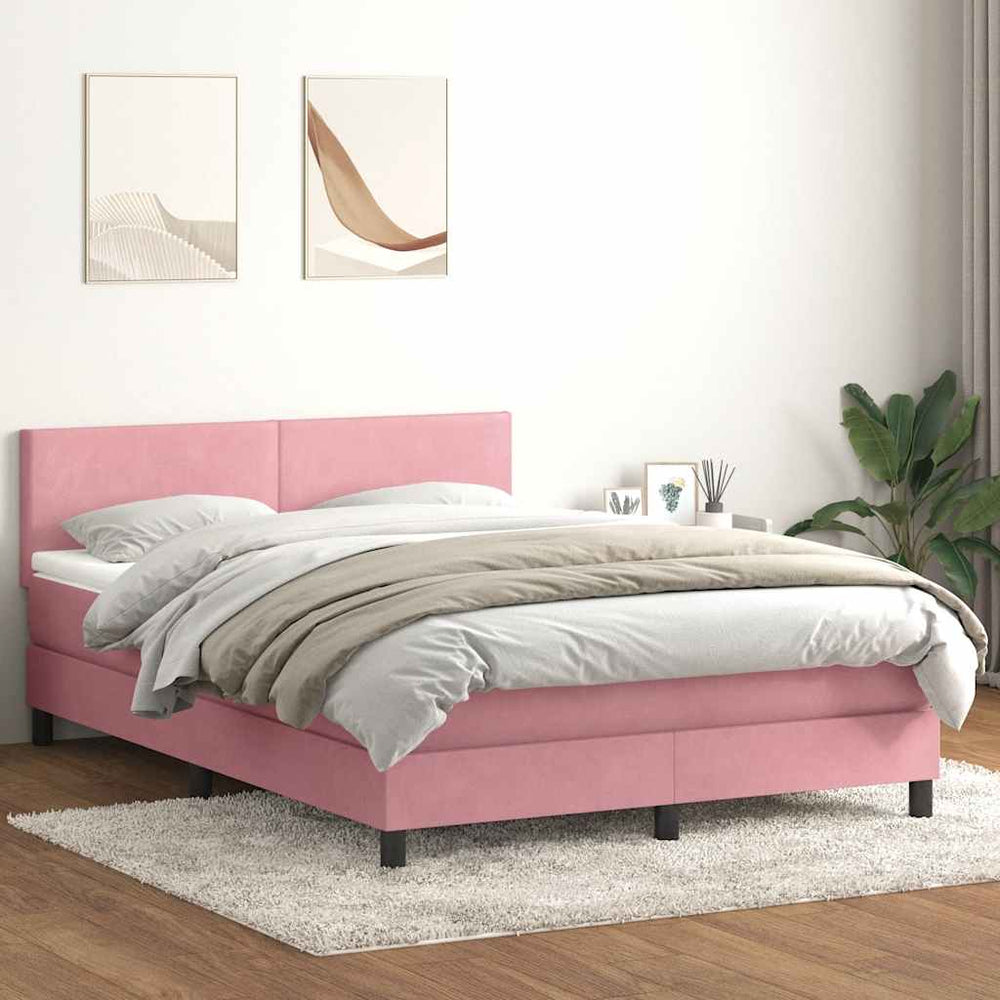 Boxspringbett Rosa Samt LED 160x220 cm