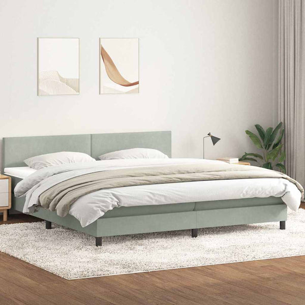 Boxspringbett Hellgrau 180x220 cm mit LED