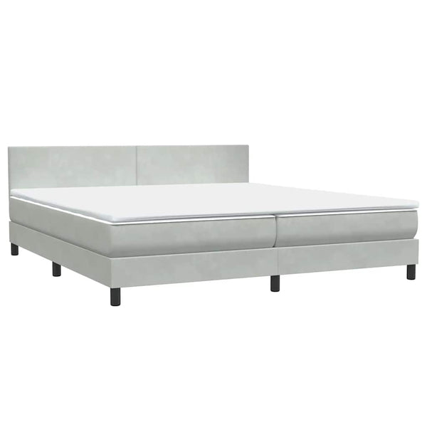 Boxspringbett Hellgrau 180x220 cm mit LED