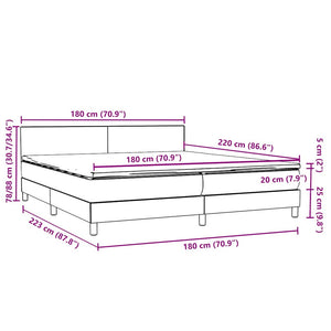 Boxspringbett mit LED Schwarz 180x220 cm Samt