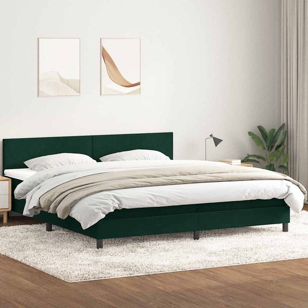 Boxspringbett mit LED Dunkelgrün 180x220 cm