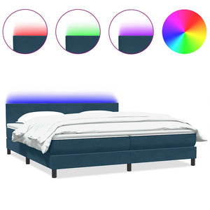 Boxspringbett mit LED Dunkelblau 180x220 cm