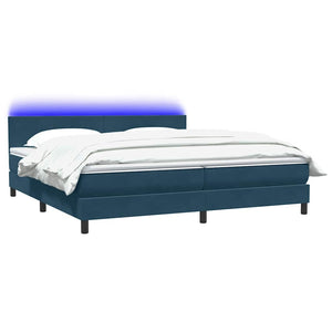 Boxspringbett mit LED Dunkelblau 180x220 cm