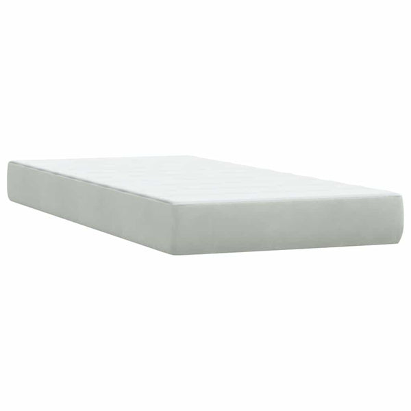 vidaXL Box Spring Bed with Mattress & LED Light Grey 200x220 cm Velvet