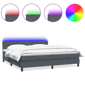 Boxspringbett mit LED Dunkelgrau 200x220 cm
