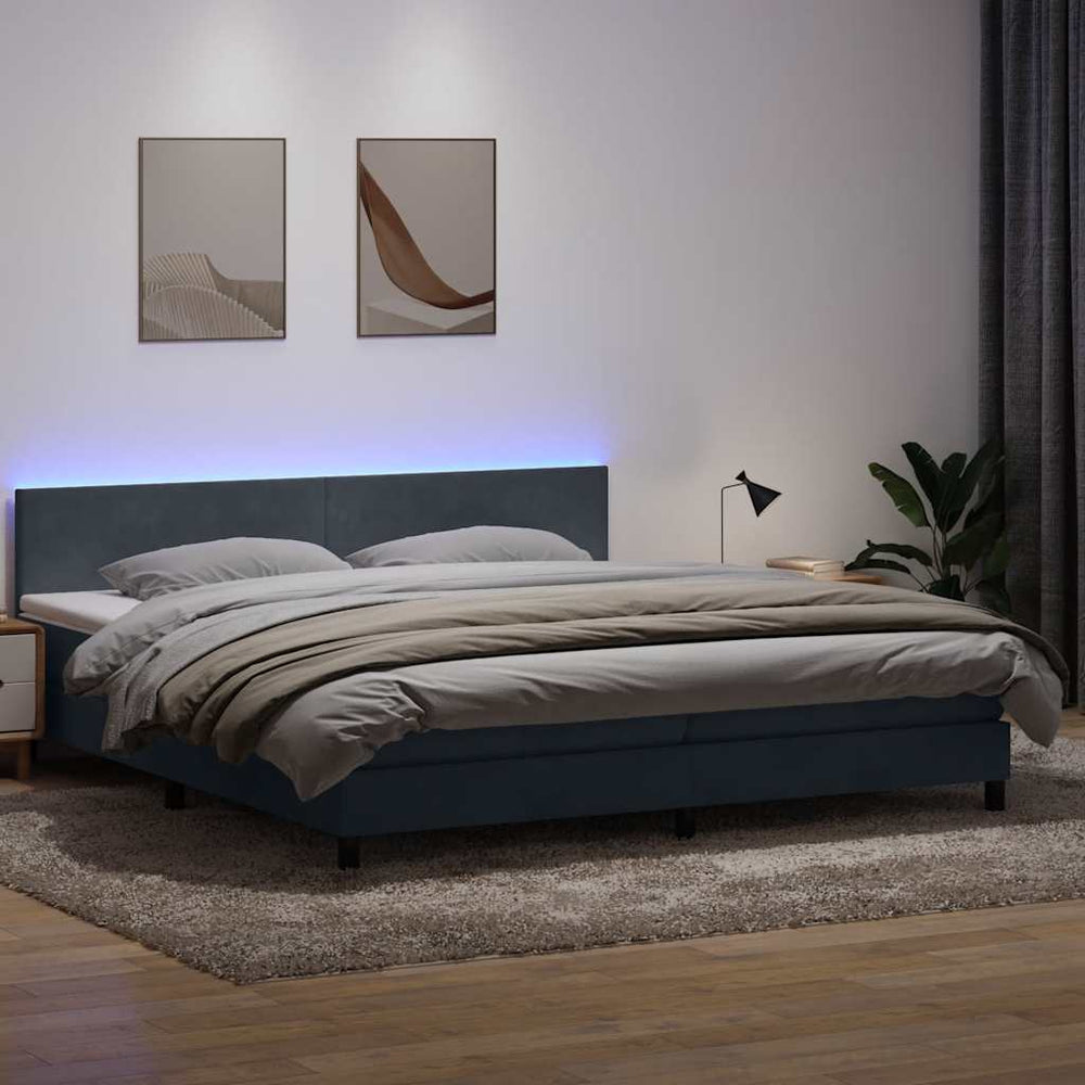 Boxspringbett mit LED Dunkelgrau 200x220 cm