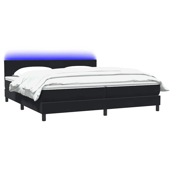 Boxspringbett mit LED Schwarz 200x220 cm Samt