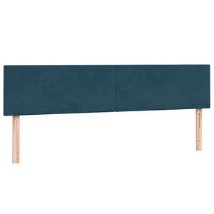 Boxspringbett mit LED 200x220 cm Dunkelblau Samt