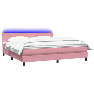 Boxspringbett Rosa Samt LED 200x220 cm