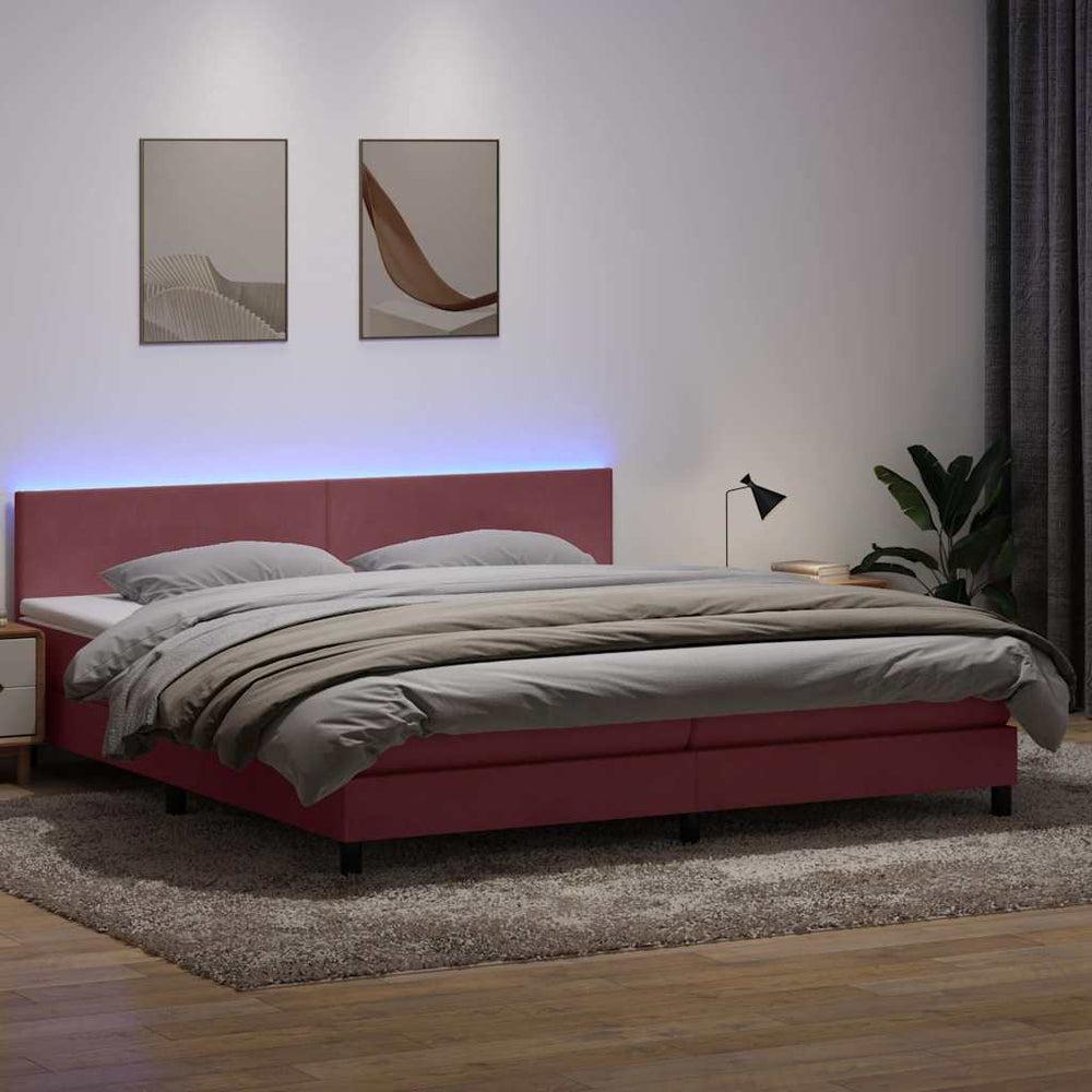 Boxspringbett Rosa Samt LED 200x220 cm