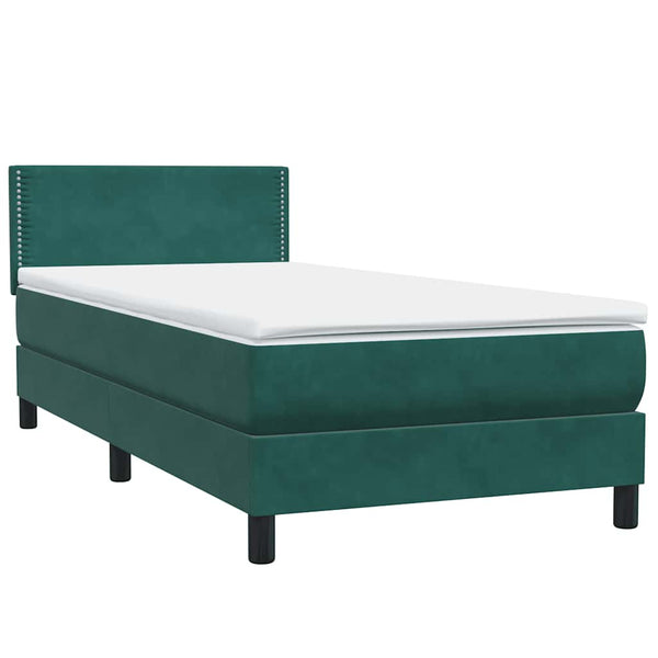 Boxspringbett Dunkelgrün 100x210 cm mit LED