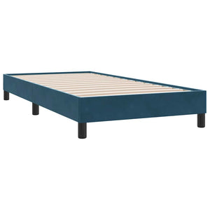 Boxspringbett mit LED 100x210 cm Dunkelblau Samt