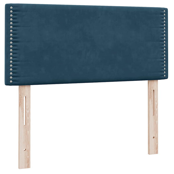 Boxspringbett mit LED 100x210 cm Dunkelblau Samt