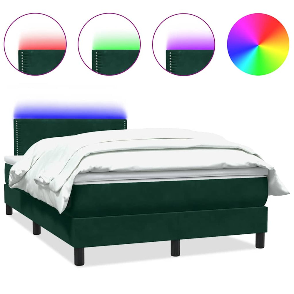 Boxspringbett mit LED Dunkelgrün 120x210 cm