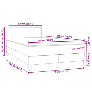 Boxspringbett mit LED Dunkelgrün 120x210 cm