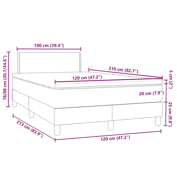 Boxspringbett mit LED Dunkelgrün 120x210 cm