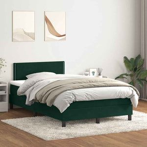 Boxspringbett mit LED Dunkelgrün 120x210 cm