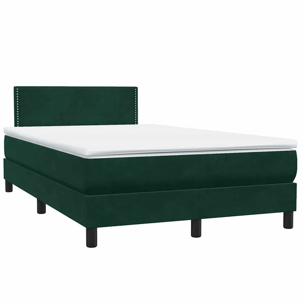 Boxspringbett mit LED Dunkelgrün 120x210 cm