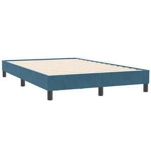 Boxspringbett mit LED 120x210 cm Dunkelblau Samt