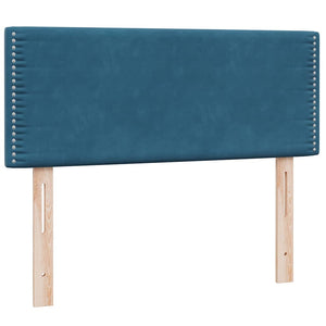 Boxspringbett mit LED 120x210 cm Dunkelblau Samt