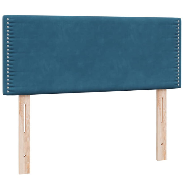 Boxspringbett mit LED 120x210 cm Dunkelblau Samt