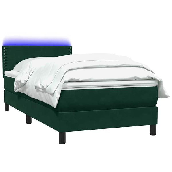 Boxspringbett mit LED Dunkelgrün 100x220 cm