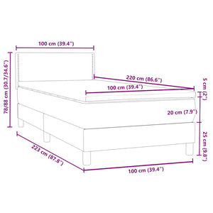 Boxspringbett mit LED Dunkelgrün 100x220 cm