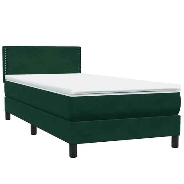 Boxspringbett mit LED Dunkelgrün 100x220 cm