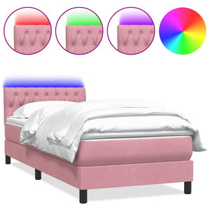 Boxspringbett Rosa Samt LED 100x210 cm