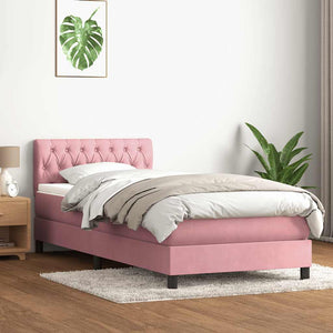 Boxspringbett Rosa Samt LED 100x210 cm