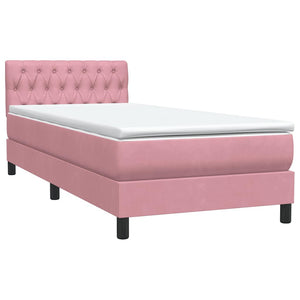 Boxspringbett Rosa Samt LED 100x210 cm