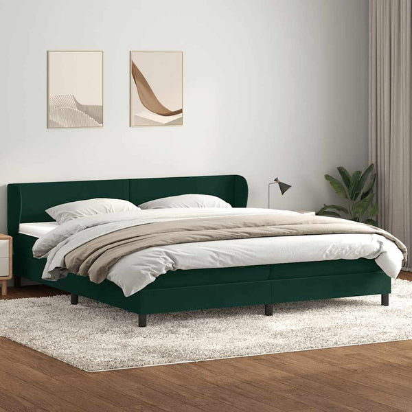 Boxspringbett Dunkelgrün 180x210 cm Samt