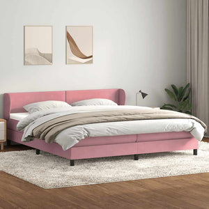 Boxspringbett Rosa 180x210 cm Samt mit Matratzen
