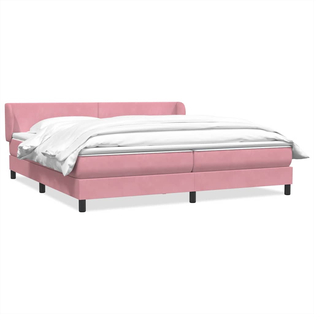 Boxspringbett Rosa 180x210 cm Samt mit Matratzen
