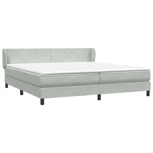 Boxspringbett mit Matratze Hellgrau 180x220 cm Samt