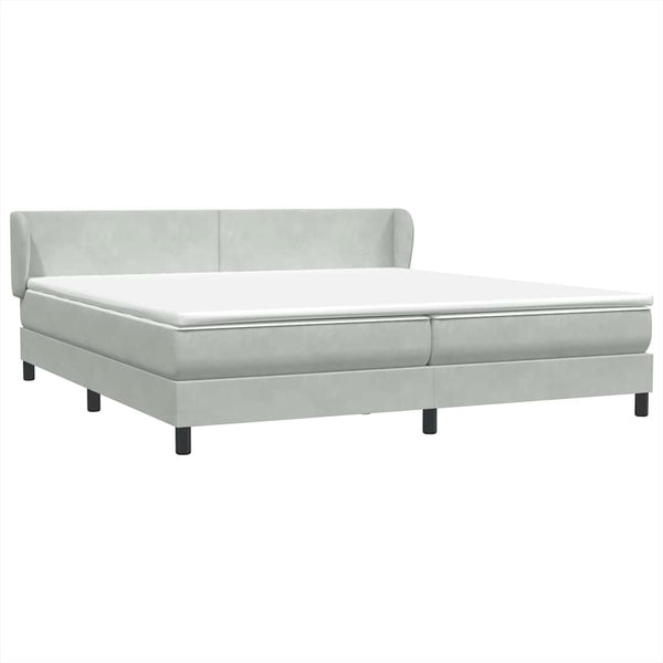 Boxspringbett mit Matratze Hellgrau 180x220 cm Samt