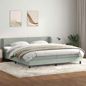 Boxspringbett mit Matratze Hellgrau 180x220 cm Samt