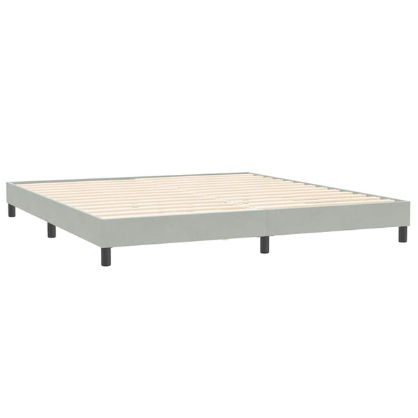 Boxspringbett mit Matratze Hellgrau 180x220 cm Samt