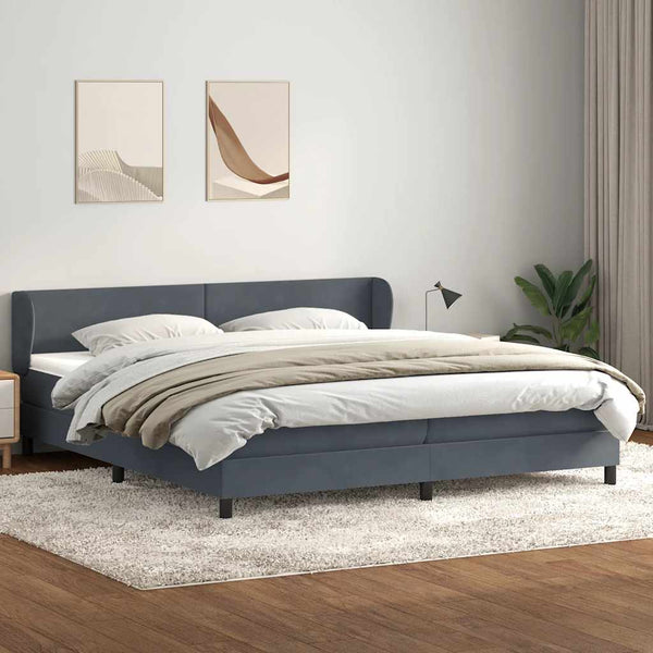 Boxspringbett Dunkelgrau 180x220 cm Samt