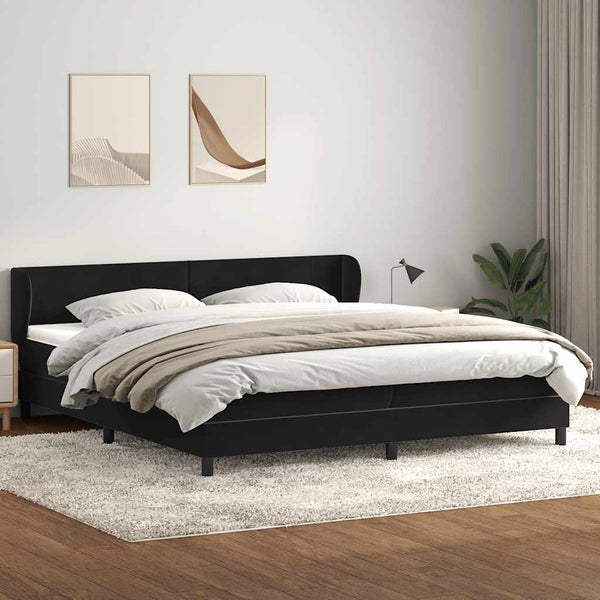 Boxspringbett Schwarz Samt 180x220 cm