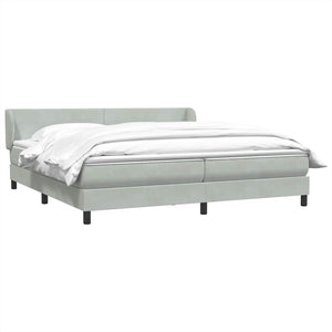 Boxspringbett mit Matratzen Hellgrau 200x220 cm